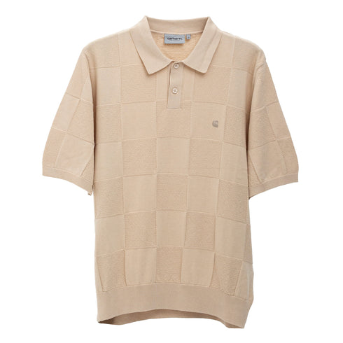 Carhartt S/S Checker Polo Fleur De Sel I034535 4068584107469 Front Degli Uberti